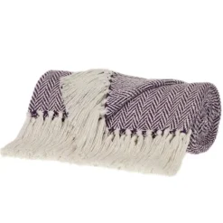 Kirkland's Home Hand Loomed Herringbone Throw- Blankets & Throws