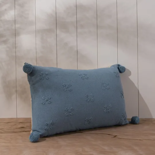 Kirkland's Home Hand Stitched Floral Lumbar Pillow- Pillows