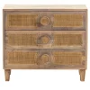 Kirkland's Home Hand Woven Cane 3-Drawer Wood Chest- Dressers & Chests
