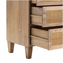 Kirkland's Home Hand Woven Cane 3-Drawer Wood Chest- Dressers & Chests