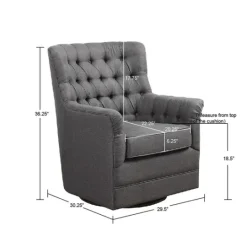 Kirkland's Home Hand-Tufted Swivel Glider Accent Chair- Accent Chairs