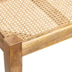 Kirkland's Home Handwoven Rattan Cane And Mango Wood Bench- Entryway Furniture