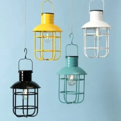 Kirkland's Home Hanging Cage Solar Powered Lantern- Outdoor Lighting