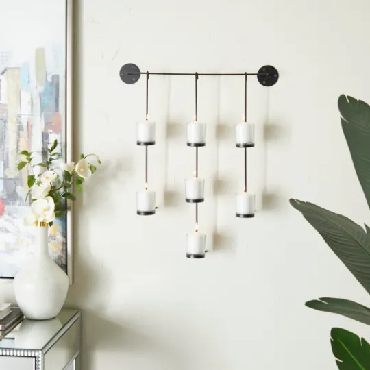 Kirkland's Home Hanging Glass Votive Wall Plaque- Sconces