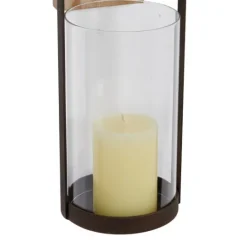 Kirkland's Home Hanging Lantern Fir Wood And Iron Sconce- Sconces
