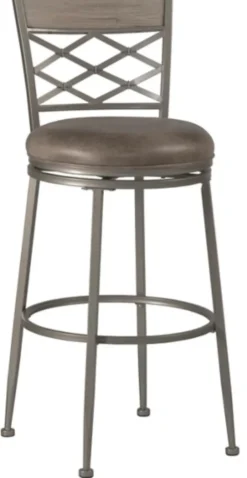 Kirkland's Home Hanover Swivel Pewter Garden Lattice Counter Stool- Bar Stools & Counter Height Stools