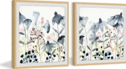 Kirkland's Home Happy Garden Diptych Framed Art Prints, Set Of 2- Framed Art