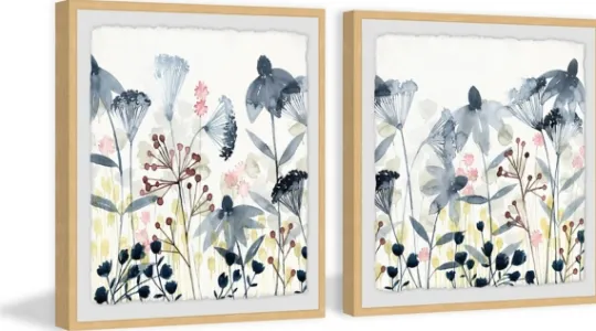 Kirkland's Home Happy Garden Diptych Framed Art Prints, Set Of 2- Framed Art