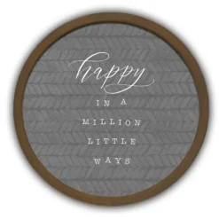 Kirkland's Home Happy In A Million Ways Round Framed Plaque- Wall Quotes & Signs