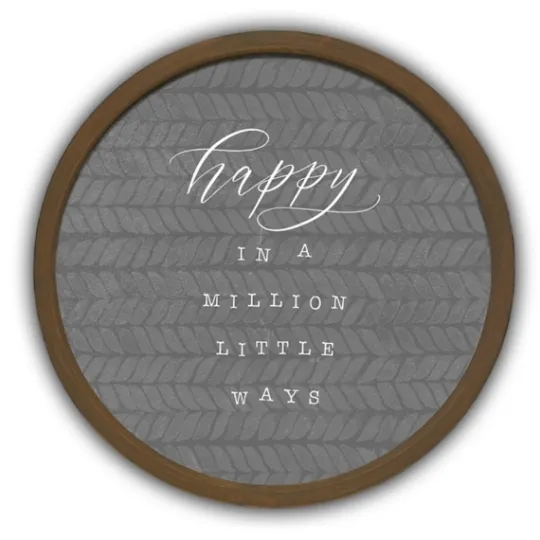Kirkland's Home Happy In A Million Ways Round Framed Plaque- Wall Quotes & Signs