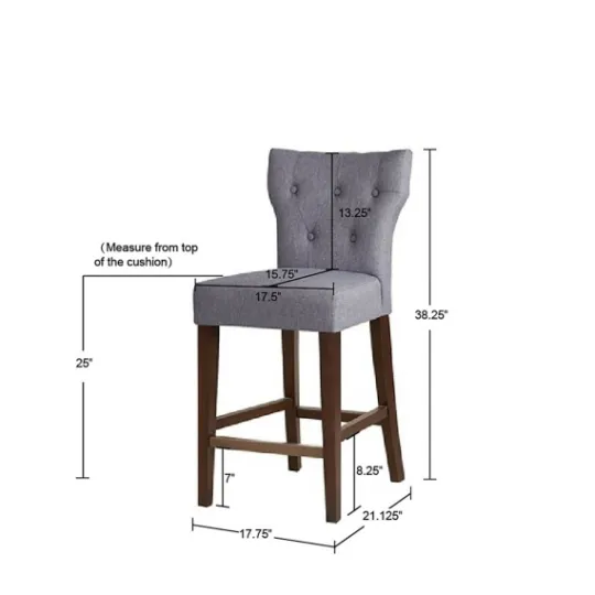 Kirkland's Home Harrison Tufted Counter Stool- Bar Stools & Counter Height Stools
