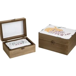 Kirkland's Home Harvest Boxes With Metal Covers, Set Of 3- Decorative Accents