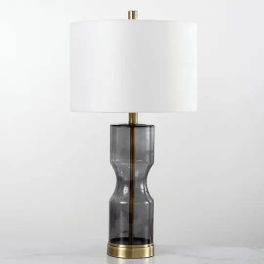 Kirkland's Home Hayley Smoke Hourglass Table Lamp- Table Lamps