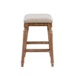 Kirkland's Home Hazelnut Upholstered Curved Seat Counter Stool- Bar Stools & Counter Height Stools