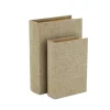 Kirkland's Home Heathered Beige Linen Book Boxes, Set Of 2- Baskets & Boxes