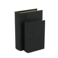 Kirkland's Home Heathered Linen Book Boxes, Set Of 2- Baskets & Boxes