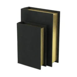 Kirkland's Home Heathered Linen Book Boxes, Set Of 2- Baskets & Boxes