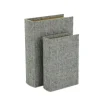 Kirkland's Home Heathered Linen Book Boxes, Set Of 2- Baskets & Boxes