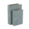 Kirkland's Home Heathered Linen Book Boxes, Set Of 2- Baskets & Boxes