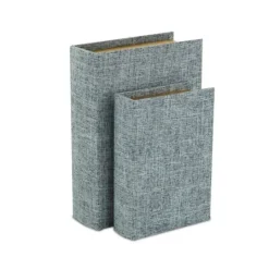 Kirkland's Home Heathered Linen Book Boxes, Set Of 2- Baskets & Boxes