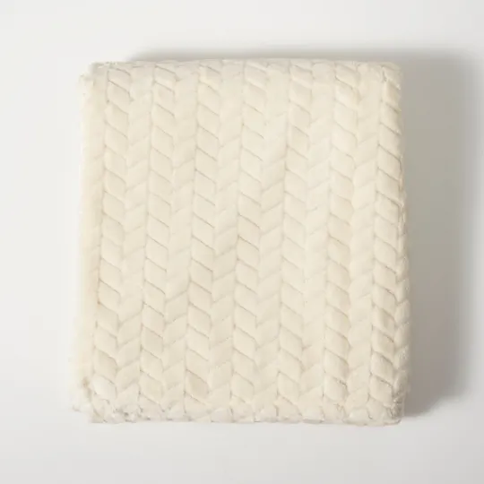 Kirkland's Home Heavenly Herringbone Plush Throw- Blankets & Throws