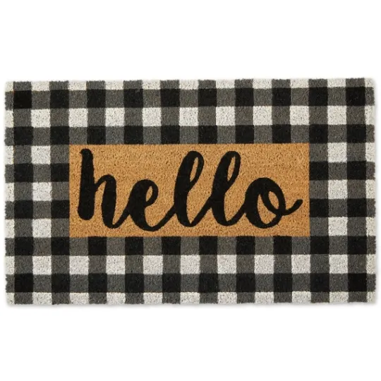 Kirkland's Home Hello Buffalo Check Doormat- Doormats