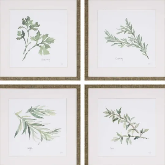 Kirkland's Home Herbs 4-Pc. Gold Framed Art Print Set- Framed Art