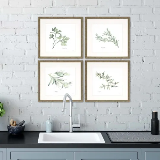 Kirkland's Home Herbs 4-Pc. Gold Framed Art Print Set- Framed Art