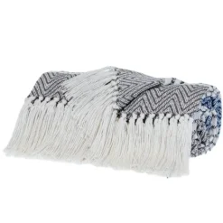 Kirkland's Home Herringbone Multi Striped Throw- Blankets & Throws