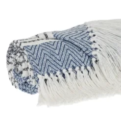 Kirkland's Home Herringbone Multi Striped Throw- Blankets & Throws