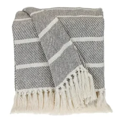 Kirkland's Home Herringbone Striped Throw- Blankets & Throws