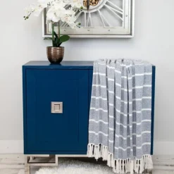 Kirkland's Home Herringbone Striped Throw- Blankets & Throws