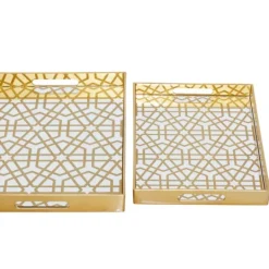 Kirkland's Home Hexagon Large Print 2-Pc. Tray Set- Decorative Trays
