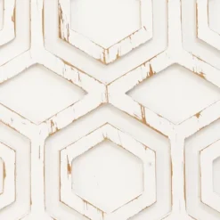 Kirkland's Home Hexagon White Wood Plaque- Wall Plaques