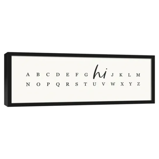 Kirkland's Home Hi Alphabet Framed Canvas Wall Plaque- Wall Quotes & Signs
