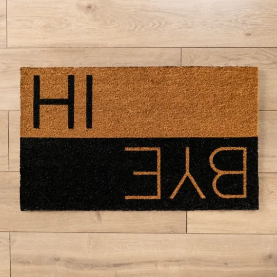 Kirkland's Home Hi And Bye Two-Toned Doormat- Doormats