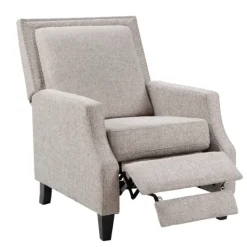 Kirkland's Home High Back Nail Head Trim Upholstered Recliner- Accent Chairs