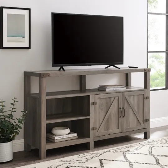 Kirkland's Home Highboy Barn Door Tv Stand- Tv Stands & Media Consoles