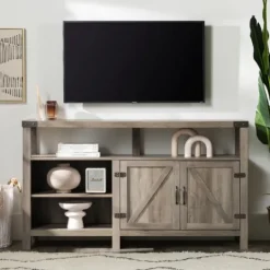 Kirkland's Home Highboy Barn Door Tv Stand- Tv Stands & Media Consoles