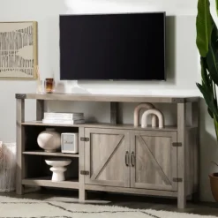 Kirkland's Home Highboy Barn Door Tv Stand- Tv Stands & Media Consoles