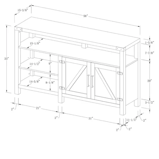 Kirkland's Home Highboy Barn Door Tv Stand- Tv Stands & Media Consoles