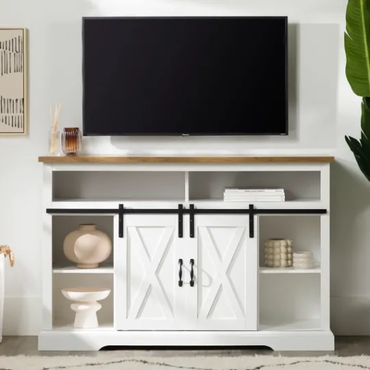 Kirkland's Home Highboy Sliding Barn Door Media Cabinet- Tv Stands & Media Consoles