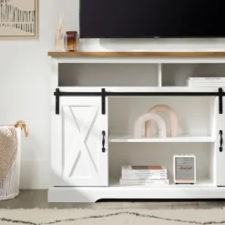 Kirkland's Home Highboy Sliding Barn Door Media Cabinet- Tv Stands & Media Consoles
