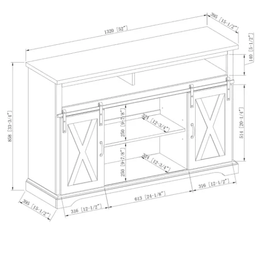 Kirkland's Home Highboy Sliding Barn Door Media Cabinet- Tv Stands & Media Consoles