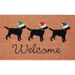 Kirkland's Home Holiday Pups Welcome Doormat- Doormats