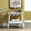 Kirkland's Home Hollie Cream Slant Leg Scallop Edge Side Table- Accent & End Tables