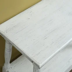Kirkland's Home Hollie Cream Slant Leg Scallop Edge Side Table- Accent & End Tables