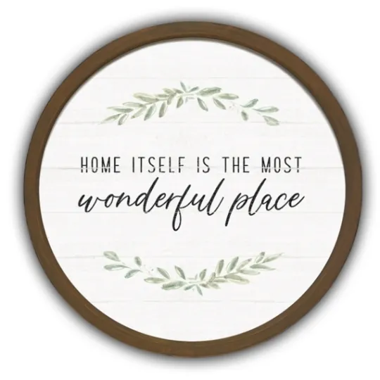 Kirkland's Home Home Is Wonderful Round Framed Plaque- Wall Quotes & Signs