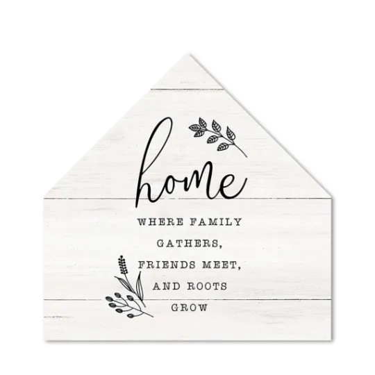 Kirkland's Home Home Where Family Gathers House Shaped Canvas- Wall Quotes & Signs