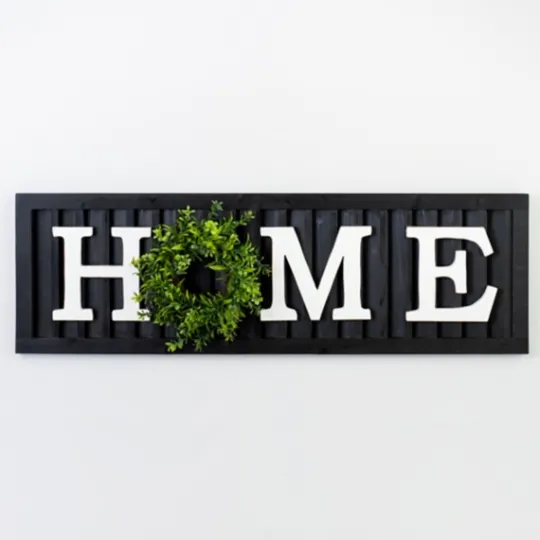 Kirkland's Home Home With Wreath Shutter Wall Plaque- Wall Quotes & Signs